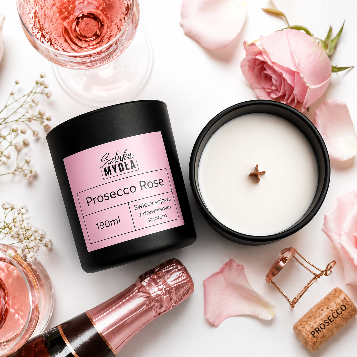 Świeca sojowa Prosecco Rose - obrazek 2